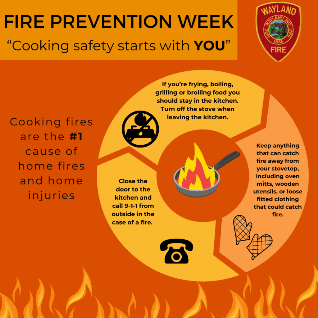 During Fire Prevention Week Wayland Fire Urges Residents to Be Aware